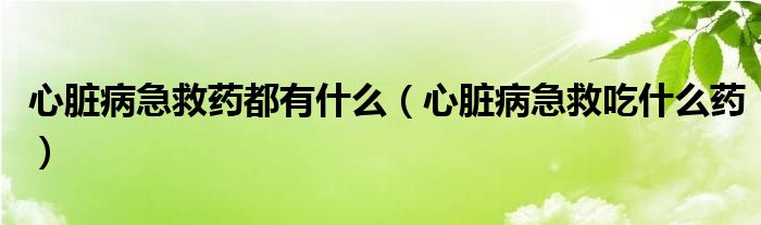 心臟病急救藥都有什么（心臟病急救吃什么藥）