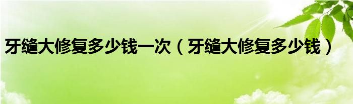 牙縫大修復(fù)多少錢一次（牙縫大修復(fù)多少錢）