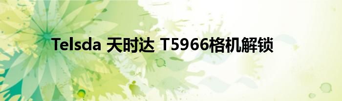 Telsda 天時(shí)達(dá) T5966格機(jī)解鎖