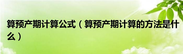 算預(yù)產(chǎn)期計算公式（算預(yù)產(chǎn)期計算的方法是什么）