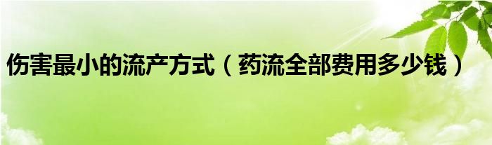 傷害最小的流產(chǎn)方式（藥流全部費用多少錢）