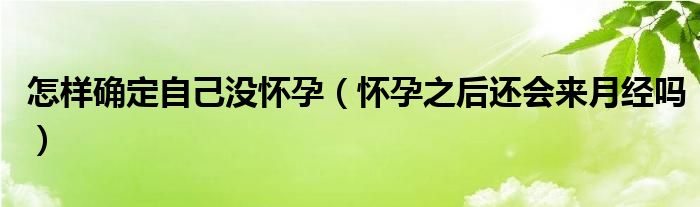 怎樣確定自己沒懷孕（懷孕之后還會來月經(jīng)嗎）