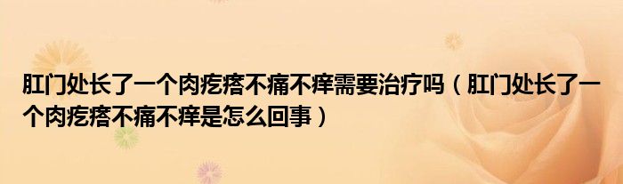 肛門處長了一個肉疙瘩不痛不癢需要治療嗎（肛門處長了一個肉疙瘩不痛不癢是怎么回事）