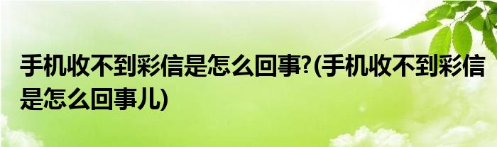 手機(jī)收不到彩信是怎么回事?(手機(jī)收不到彩信是怎么回事兒)