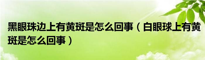 黑眼珠邊上有黃斑是怎么回事（白眼球上有黃斑是怎么回事）