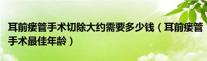 耳前瘺管手術(shù)切除大約需要多少錢（耳前瘺管手術(shù)最佳年齡）