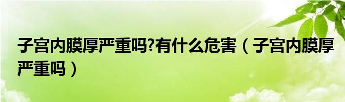 子宮內(nèi)膜厚嚴(yán)重嗎?有什么危害（子宮內(nèi)膜厚嚴(yán)重嗎）