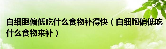 白細(xì)胞偏低吃什么食物補(bǔ)得快（白細(xì)胞偏低吃什么食物來(lái)補(bǔ)）