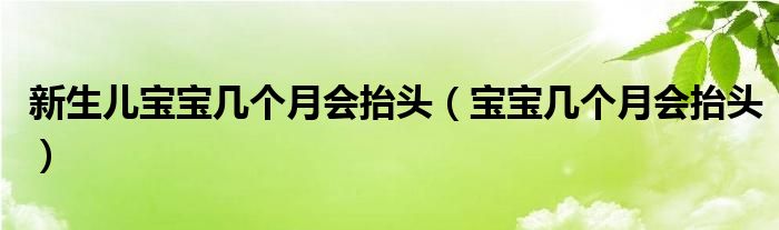 新生兒寶寶幾個(gè)月會(huì)抬頭（寶寶幾個(gè)月會(huì)抬頭）