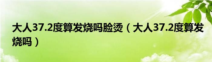 大人37.2度算發(fā)燒嗎臉燙（大人37.2度算發(fā)燒嗎）