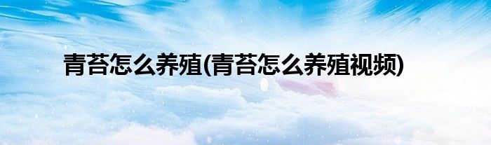 青苔怎么養(yǎng)殖(青苔怎么養(yǎng)殖視頻)